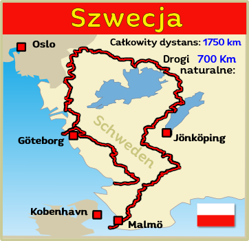 Mapa tras i szlaków off-roadowych południowej Szwecji